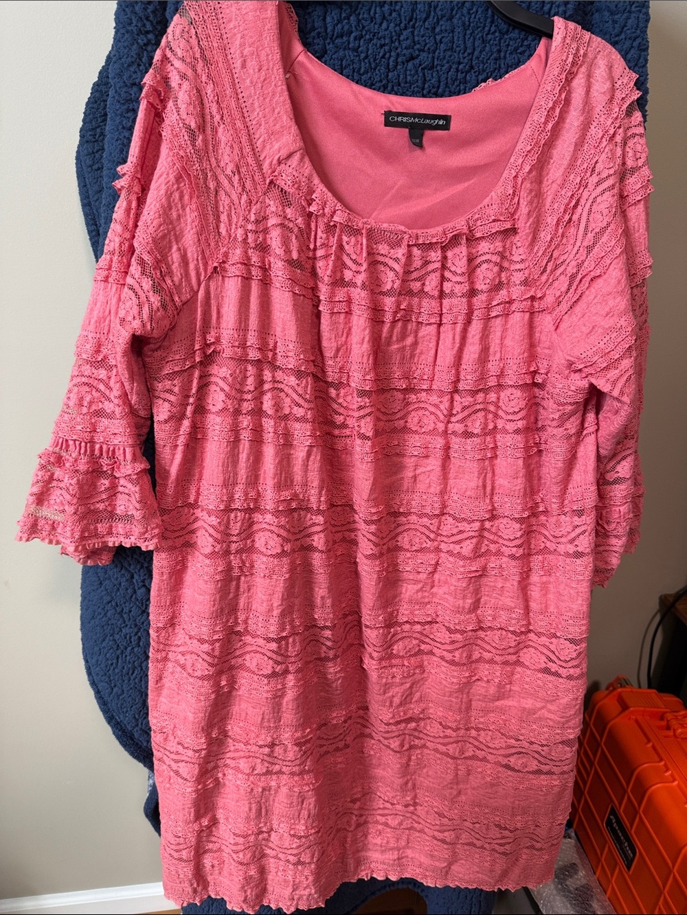 Pink Crochet-Detail Dress - Size 18W (124)